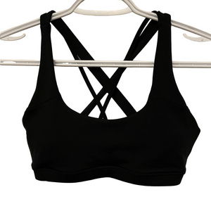 BuffBunny Black Cross-Strap Sports Bra Size Small